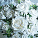Bouquet of white roses. Flowers from polymer clay. Bouquets. Olga-art-flower. Online shopping on My Livemaster.  Фото №2
