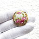 Silver rose brooch,19th century,porcelain,hand painted,silver. Vintage brooches. Rarities. My Livemaster. Фото №5