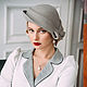 Velour women's hat 'Coquette grey'. Hats1. Novozhilova Hats. Online shopping on My Livemaster.  Фото №2