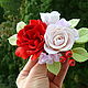 Automatic hair clip with Rose and Gardenia. Hairpins. Olga-art-flower. Online shopping on My Livemaster.  Фото №2