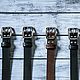 Brutal leather belts for jeans with stainless steel buckle!, Straps, Sergiev Posad,  Фото №1
