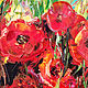 Painting Poppies. Flowers. Oil painting on canvas with poppies, Pictures, Alicante,  Фото №1