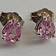 Natural pink sapphires &earrings 925 silver, Stud earrings, Moscow,  Фото №1