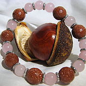 Украшения handmade. Livemaster - original item Bracelet with aventurine and rose quartz 