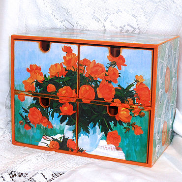 Для дома и интерьера ручной работы. Ярмарка Мастеров - ручная работа Мини-комод Огоньки. Handmade.