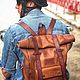 Кожаный рюкзак-скрутка (Rolltop), Рюкзаки, Астрахань,  Фото №1