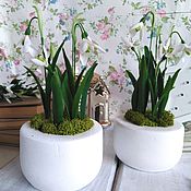 букет невесты с орхидеями и фрезиями из полимерной глины