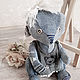 Ниночка) тедди мишка джинса синий хлопок teddy. Мишки Тедди. Sava Dama. Интернет-магазин Ярмарка Мастеров.  Фото №2