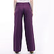 Plum wide-leg trousers made of 100% linen. Pants. etnoart. My Livemaster. Фото №6