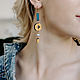 Order Long asymmetric earrings made of wood with gilding. Arsenteva. Livemaster. . Earrings Фото №3