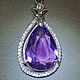 Кулон с крупным природным аметистом и белыми топазами. Кулон. OLVIKSOL JEWELRY STORE. Ярмарка Мастеров.  Фото №5