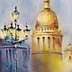 Город акварелью Петербург (синий желтый сине-желтый). Картины. Pastel (Бахматова Елена). Интернет-магазин Ярмарка Мастеров.  Фото №2