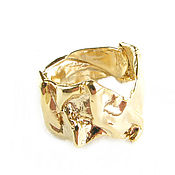 Украшения handmade. Livemaster - original item Gold crumpled ring 