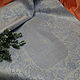 Полотенце льняное жаккардовое Медальон и Барвинок Голубой цвет, Полотенца, Кострома,  Фото №1