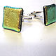 Square cufflinks made of glass, Cuff Links, Moscow,  Фото №1
