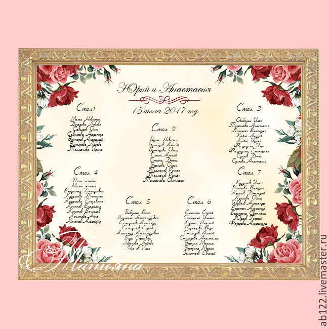 Готовые макеты карт рассадки скачать