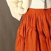 Одежда handmade. Livemaster - original item Floor-length skirt, long, red-brick color. Handmade.