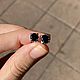  Серебряные пусеты с черными фианитами 6мм. Серьги-пусеты. threeicejewellery. Ярмарка Мастеров.  Фото №4