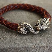 Украшения handmade. Livemaster - original item Leather bracelet - year of the Dragon. Handmade.