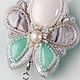 Order Mint Flower Transformer Brooch with Natural Stones. Elena Potsepnya Jewelry. Livemaster. . Brooches Фото №3