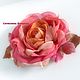 Order FABRIC FLOWERS. Chiffon rose. ' Coral'. fioridellavita. Livemaster. . Brooches Фото №3