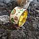 Позолоченное серебряное кольцо с эмалью - летние цветы, Кольца, Москва,  Фото №1