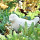 The bird made of concrete is large white with a scuffed Provence, Figurines, Azov,  Фото №1