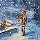 Oil painting 'Story in the snow'. Pictures. Zhanne Shepetova. My Livemaster. Фото №4