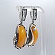 Earrings amber silver 925 ALS0034. Earrings. Sunny Silver. Online shopping on My Livemaster.  Фото №2