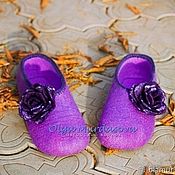 Обувь ручной работы handmade. Livemaster - original item Felted women`s slippers with flowers. Handmade.