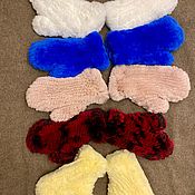 Аксессуары handmade. Livemaster - original item chinchilla rabbit mittens 2021. Handmade.