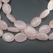 Материалы для творчества handmade. Livemaster - original item Quartz pink oval flat bead 15h20 mm and 13h18 mm. Handmade.