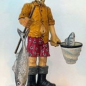 Сувениры и подарки handmade. Livemaster - original item Fisherman-a decorative figure made of wood. Handmade.