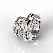 Свадебный салон handmade. Livemaster - original item Pair of silver wedding rings (Ob76). Handmade.