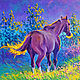 Picture of a horse 'Morning in the Fields' (oil on canvas). Pictures. Multicolor Gallery. Online shopping on My Livemaster.  Фото №2