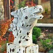 Дача и сад handmade. Livemaster - original item Horse Head Concrete Antique Stone shabby chic. Handmade.