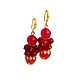 Ruby earrings of quartz,gold plated. Earrings. Jewelry Elena. Online shopping on My Livemaster.  Фото №2