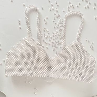  ручной работы. Ярмарка Мастеров - ручная работа Топ из бусин. Handmade.