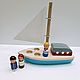 Yacht with men wooden toy. Play sets. Shop Grizunok teether. Online shopping on My Livemaster.  Фото №2