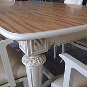 Для дома и интерьера handmade. Livemaster - original item Dining table with white countertop veneer olive. Handmade.