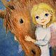 Angel and Horse Postcard for all occasions Poster, Cards, St. Petersburg,  Фото №1