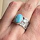 Кольцо с Казахстанской Бирюзой серебро 925. Кольца. Jeweller -Danil. Ярмарка Мастеров.  Фото №9