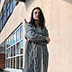coat: Women's handmade knitted coat in grey, Coats, Yoshkar-Ola,  Фото №1