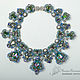Necklace in Moonlight Swarovski crystal blue green, Necklace, Novosibirsk,  Фото №1