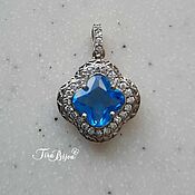 Украшения handmade. Livemaster - original item Pendant: Silver pendant with Swiss Blue topaz. Handmade.