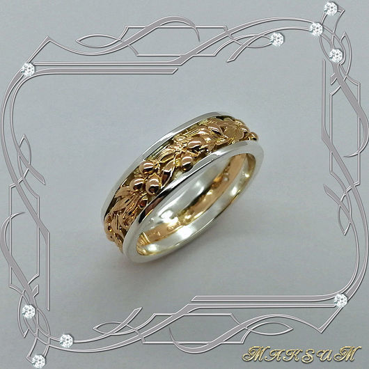 Ring 'Olive branch' gold 585, silver 925, Rings, St. Petersburg,  Фото №1