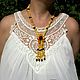 Amber Beads 'Tie' Necklace with Pendants for women. Beads2. BalticAmberJewelryRu Tatyana. My Livemaster. Фото №6