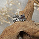 Серебряное кольцо с красным гранатом "Elven Daria". Кольца. BlackTree (InSilver). Интернет-магазин Ярмарка Мастеров.  Фото №2