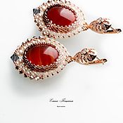 Украшения handmade. Livemaster - original item Terracotta Yaroslavna earrings with carnelian stones. Handmade.