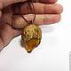Pendant made of Karelian birch with wild amber. Pendant. Woollywood_woodcarving. My Livemaster. Фото №4